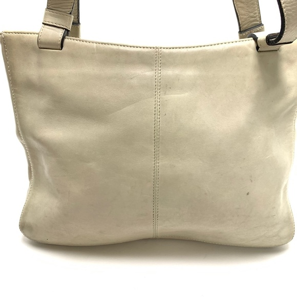 Kenneth Cole New York Ivory Genuine Leather Shoulder Bag Purse Tote Satchel - Picture 9 of 16